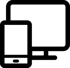 Pc And Smartphone Line Tracing Svg Vector, Free Vectors File